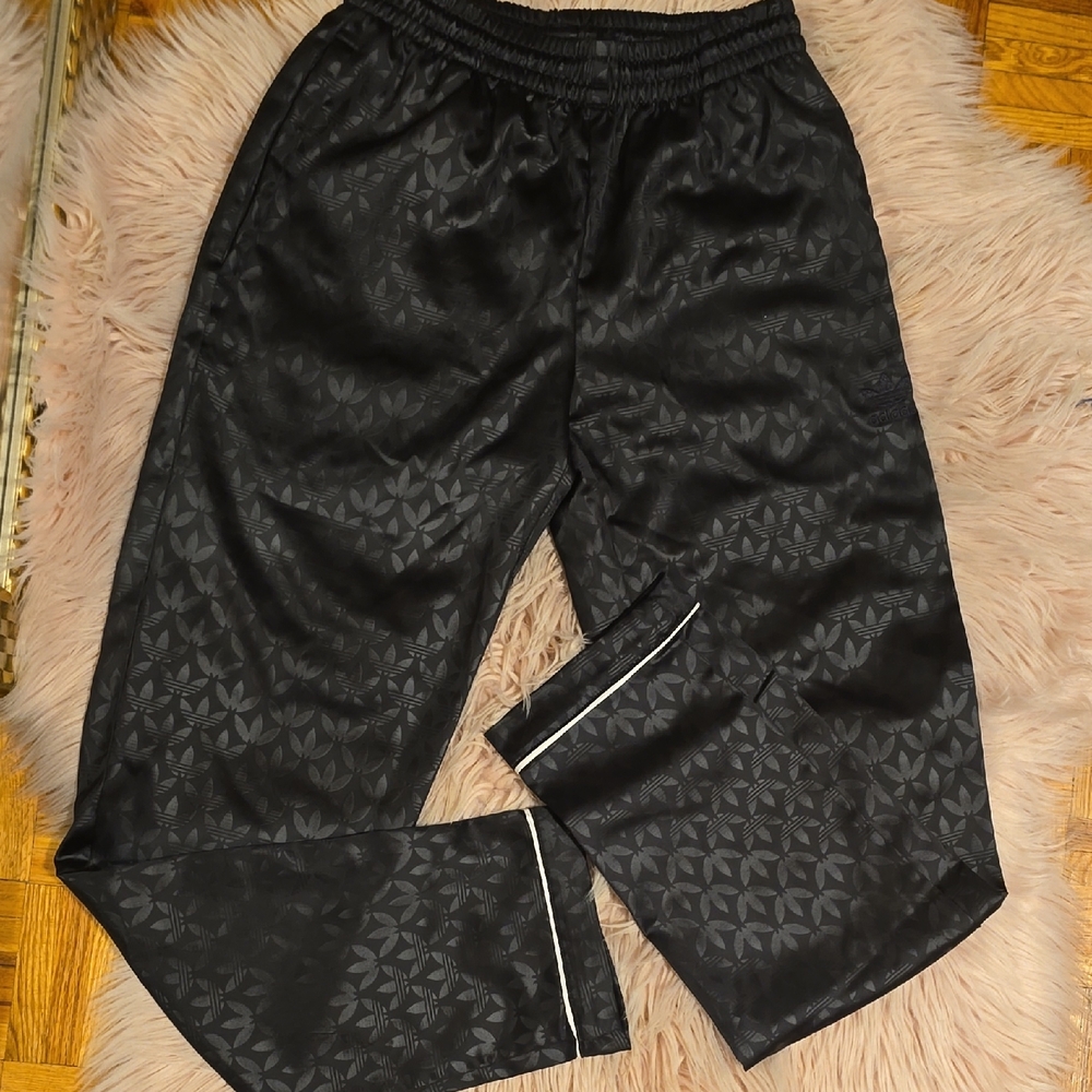 Adidas Black Elastic Waistband Pants New